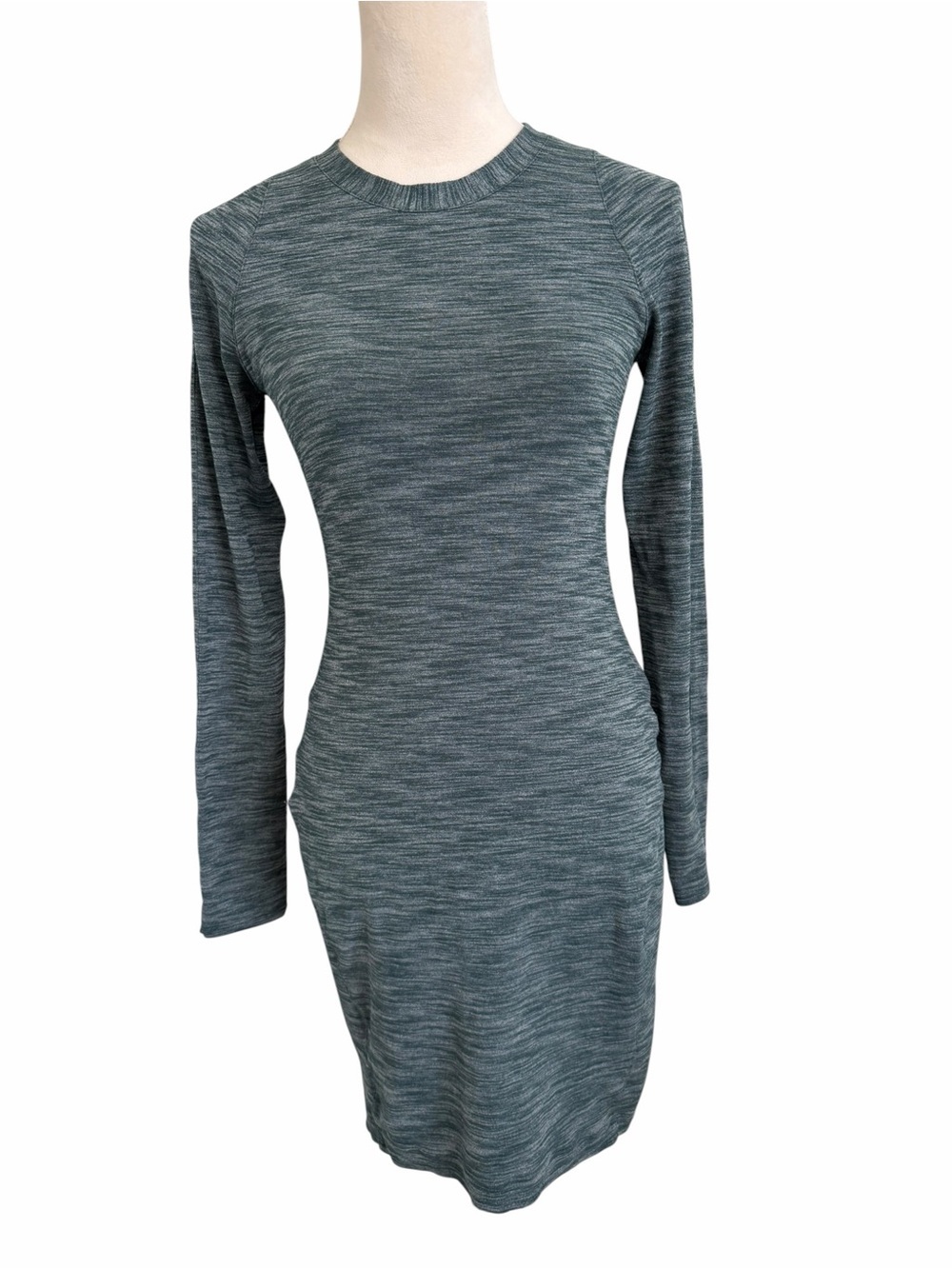 lululemon athletica &go Where to Heathered Teal Long-Sleeve Bodycon Dress - Picture 4 of 9